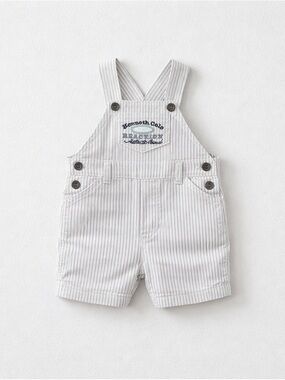 Kenneth Cole Reaction Striped White & Gray Kids Overalls 3-6 Months